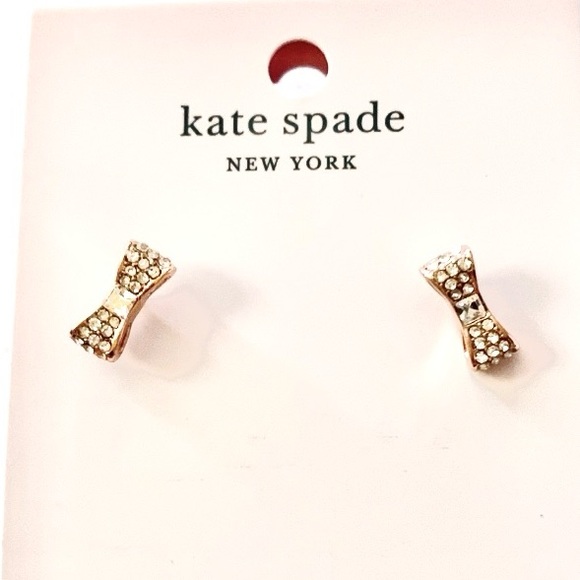 KSNY♠️GOLD PAVE READY SET BOW STUDS NWT🎀 - Picture 6 of 6